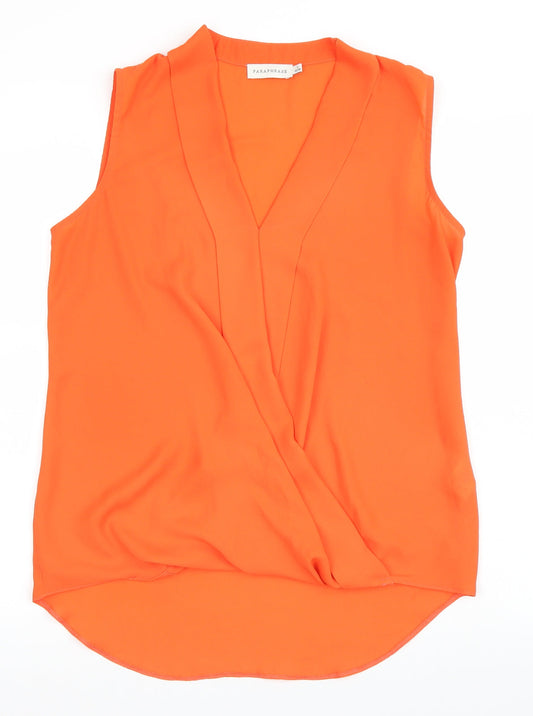 Womens UK Size 10 Paraphrase Orange Basic Blouse