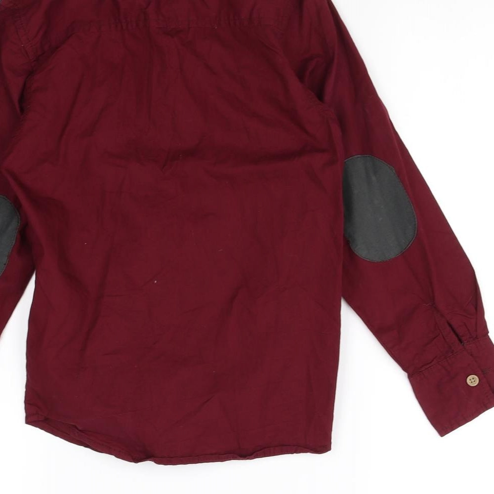 Rebel Boys Red Basic Button-Up Size 8-9 Years