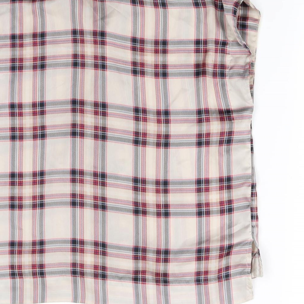 Topshop Womens Multicoloured Check Basic Button-Up Size 6