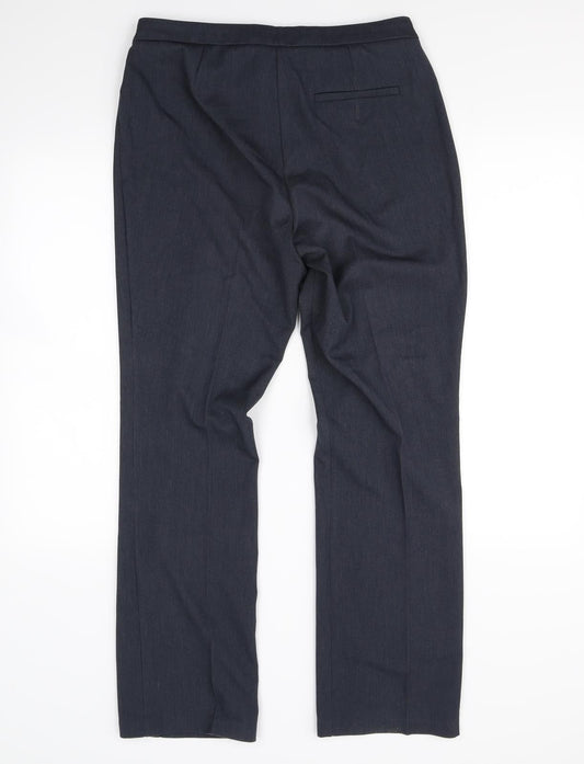 Womens UK Size 12 M&S Regular Fit Dress Pants Blue Trousers