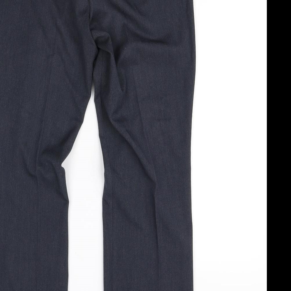 Womens UK Size 12 M&S Regular Fit Dress Pants Blue Trousers