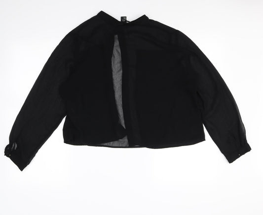 Womens UK Size 8 H&M Black Basic Button-Up