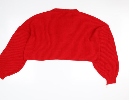 In the Style Womens Red Pullover Jumper Size 10