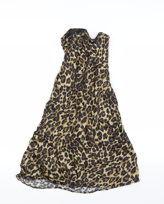 H&M Womens Brown Animal Print  A-Line Skirt Size 4