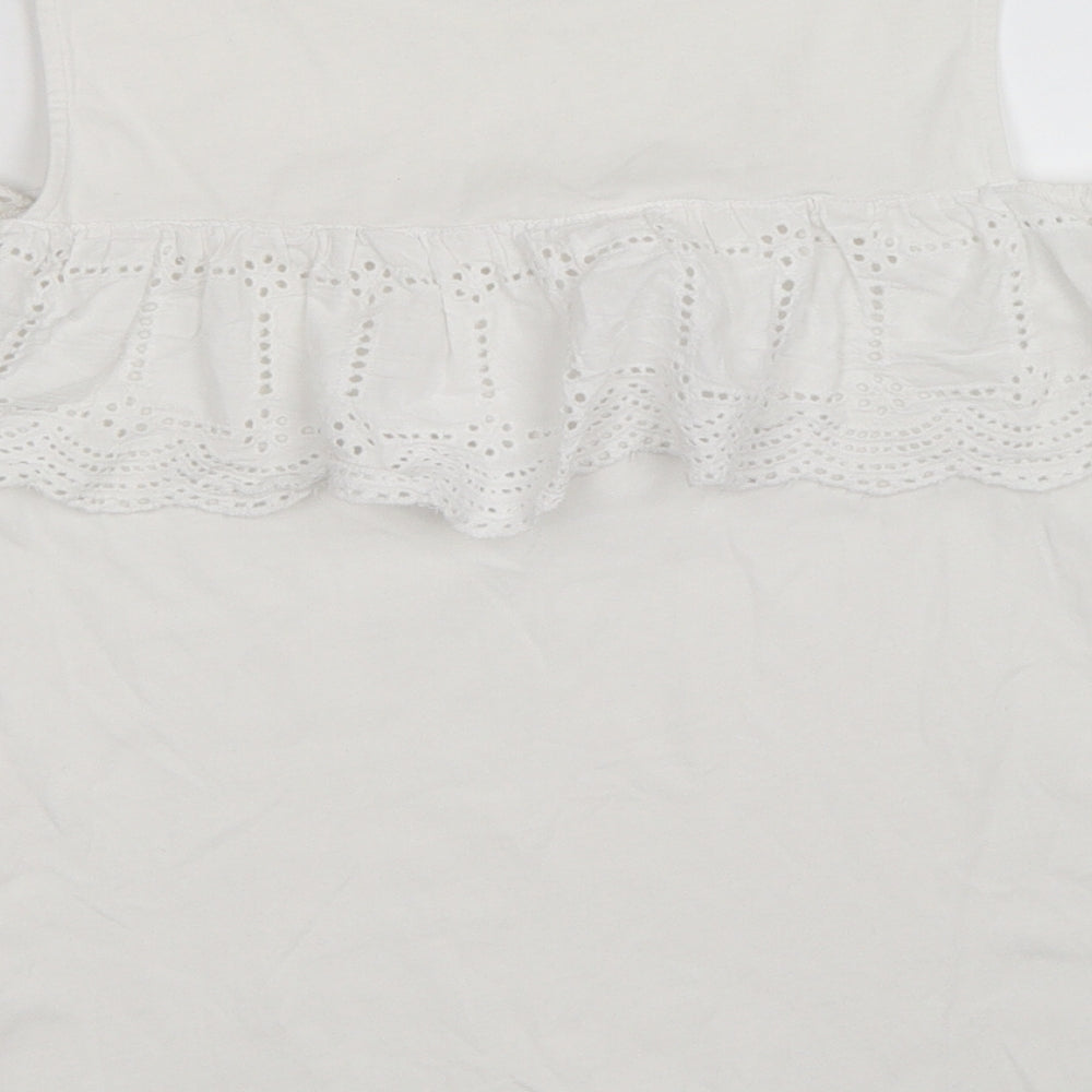 Womens UK Size XS Marks and Spencer White Basic Tank