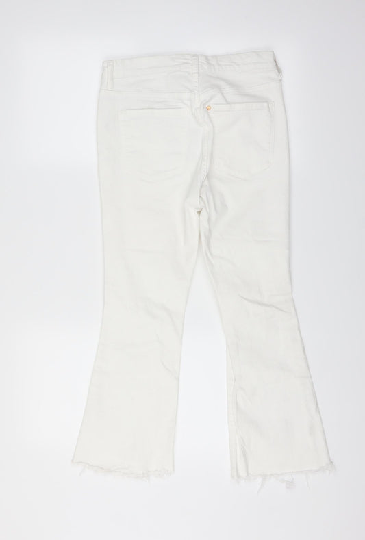 Womens UK Size 28 in H&M Regular Fit Flared White Jeans