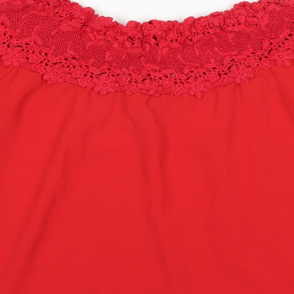 Womens UK Size 8 Quiz Red Basic Blouse