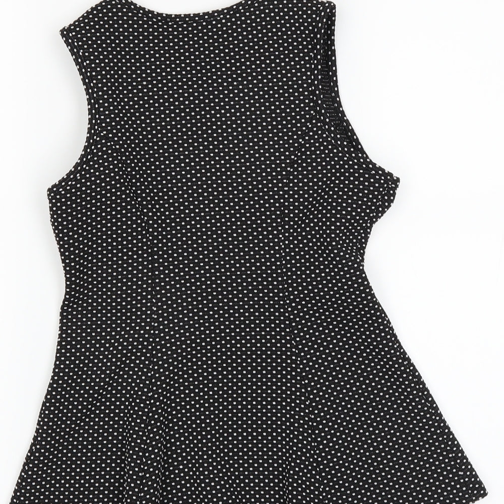 Primark Womens Black Polka Dot Basic Blouse Size 6