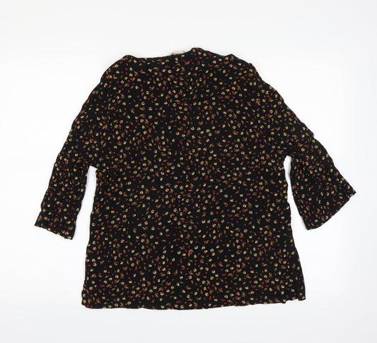 Womens UK Size 10 H&M Black Basic Blouse