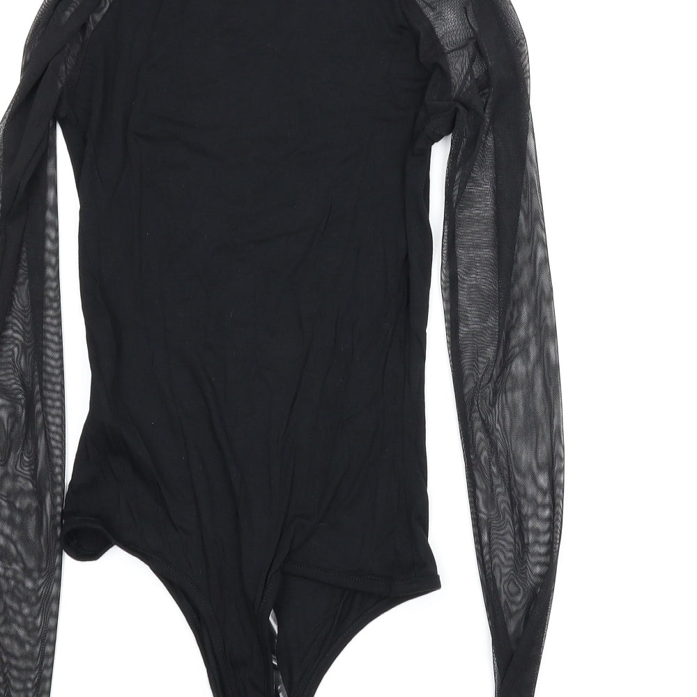 PRETTYLITTLETHING Womens Black Leotard One-Piece Size 6