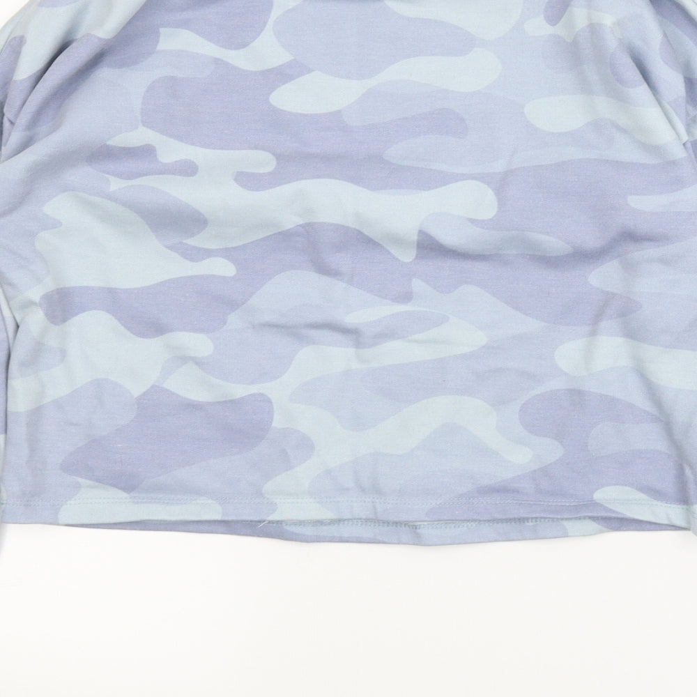 Primark Girls Blue Camouflage Pullover Hoodie Size 13-14 Years