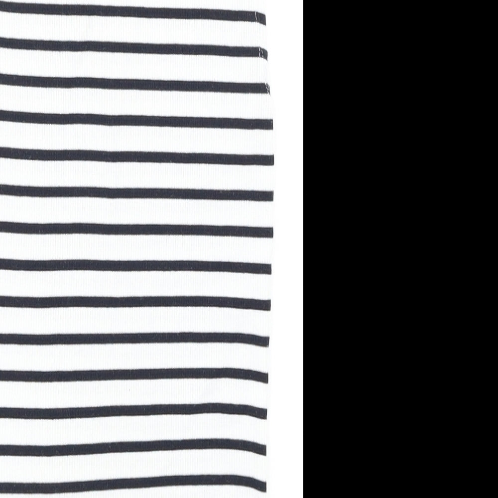 Atmosphere Womens White Striped Basic Tank Size 6