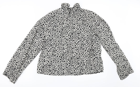 Womens UK Size 8 Preworn Grey Basic Blouse