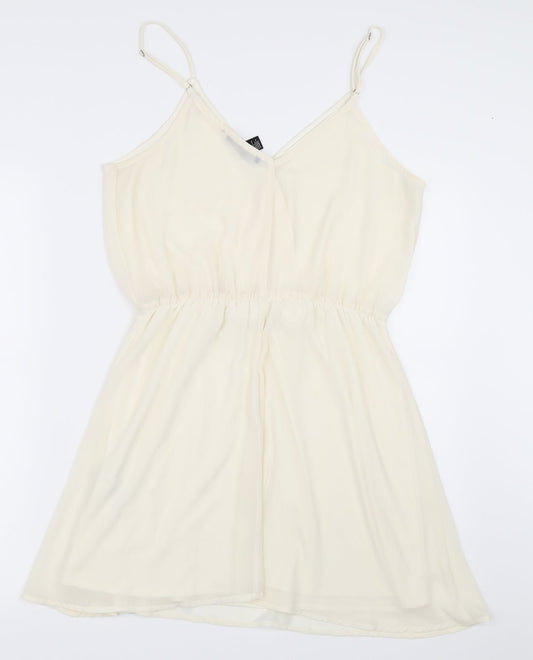 FOREVER 21 Womens Ivory Skater Dress Size L