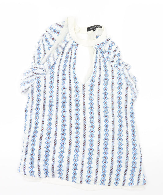 Womens UK Size 12 CAMEO ROSE Blue Basic Blouse