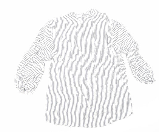 F&F Womens Blue Striped Basic Button-Up Size 12