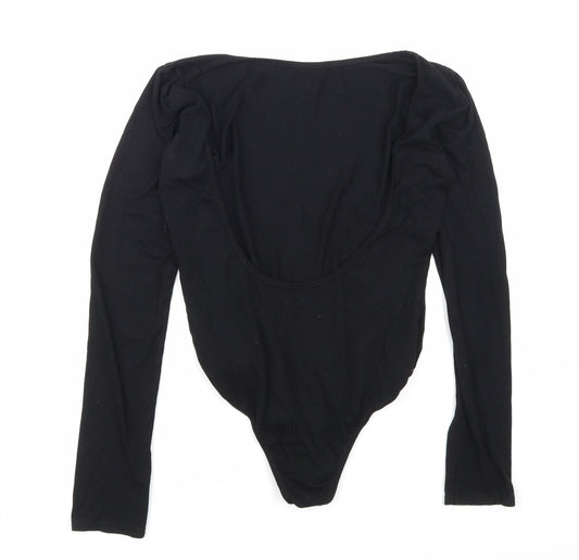 Missguided Womens Black Bodysuit One-Piece Size 8 - Open Back