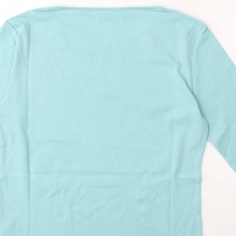 Womens UK Size 10 Afibel Green Basic T-Shirt