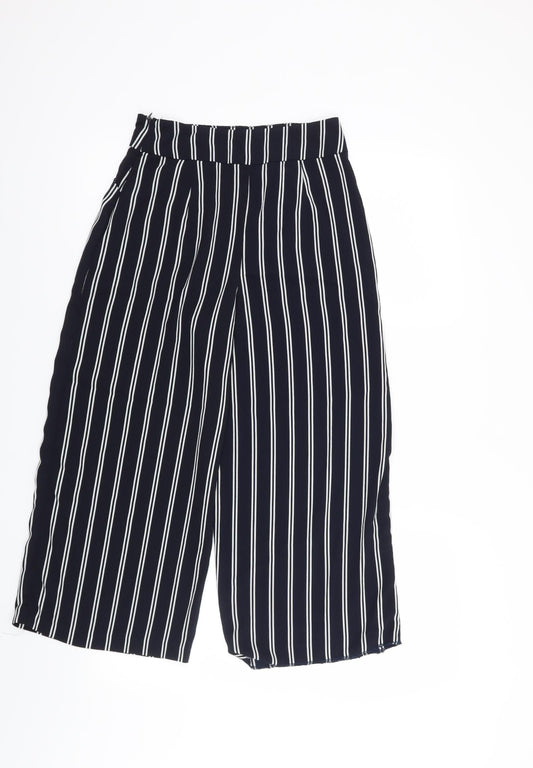 Bershka Womens Blue Striped Trousers Size 6 L23 in
