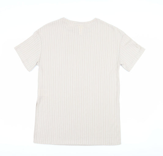 Womens UK Size XS H&M Beige Basic Blouse