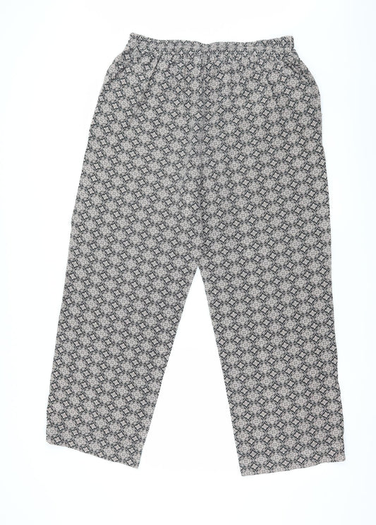 Anthology Womens Black Argyle/Diamond Harem Trousers L27 in