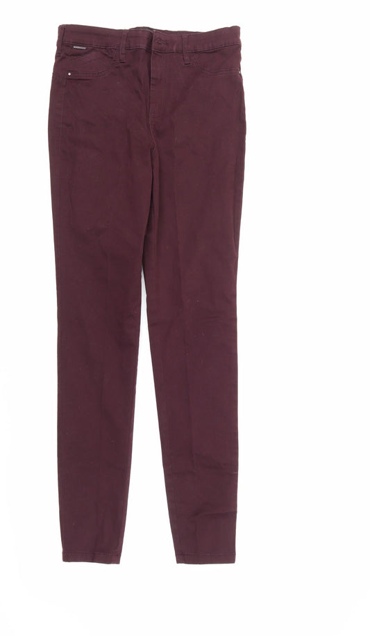 Womens UK Size 6 F&F Regular Fit Straight Purple Jeans