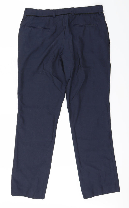 Mens UK Size M Cedar Wood State Regular Fit Dress Pants Blue Trousers