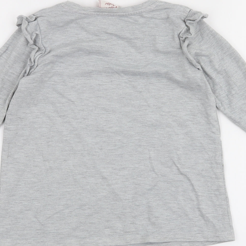 George Girls Grey Basic T-Shirt Size 4-5 Years