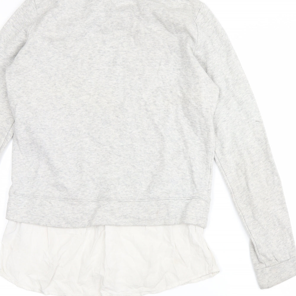 H&M Girls Grey Pullover Hoodie Size 10-11 Years - manhatten dreaming