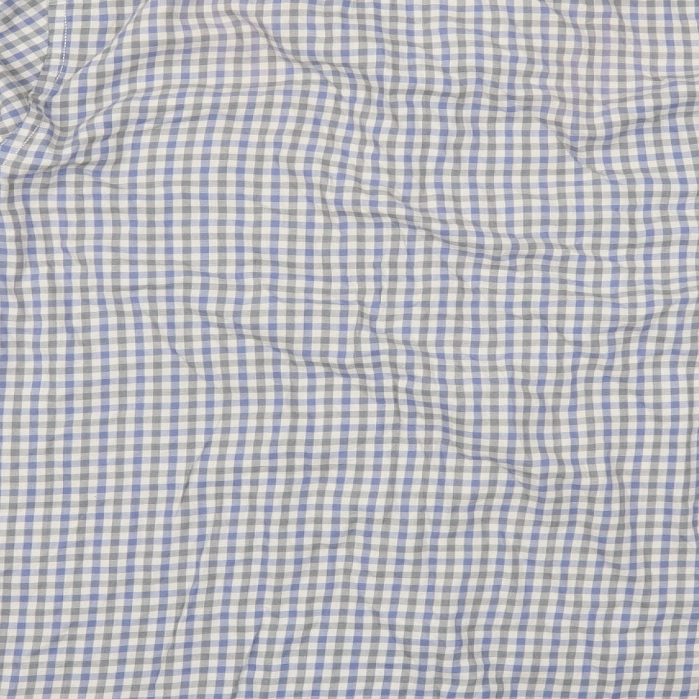 Mens UK Size XL boston crew Grey Button-Up Long Sleeve Casual Shirt