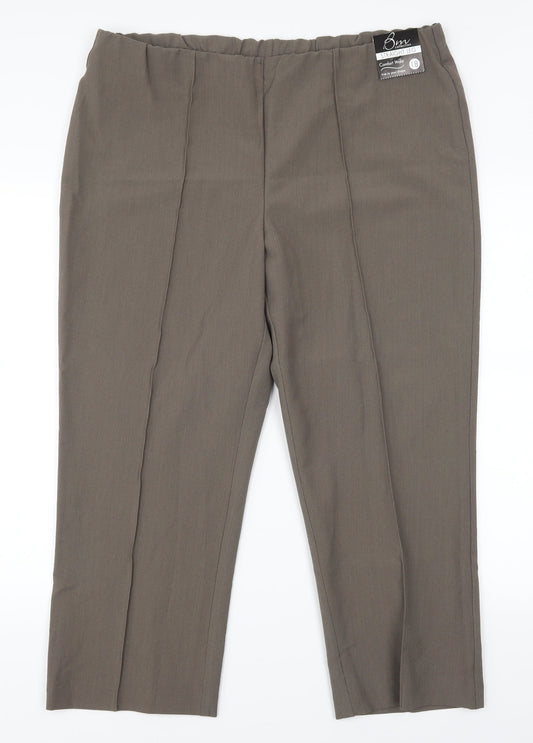 Womens UK Size 18 BM Regular Fit Brown Trousers