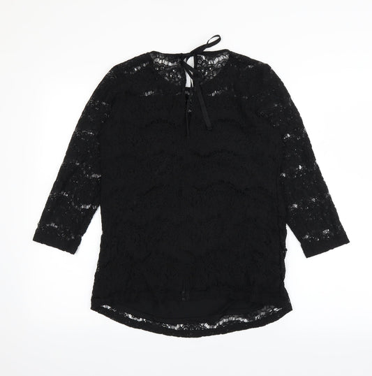 Womens UK Size M H&M Black Basic T-Shirt