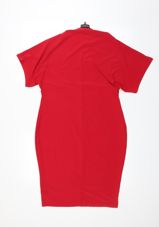 NEXT Womens Red Pencil Dress Size 8