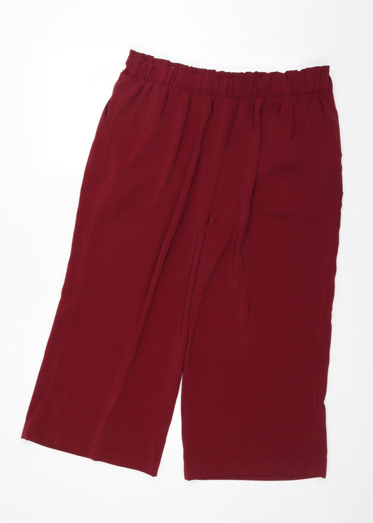 New Look Womens Red Trousers Size 16 L23 in