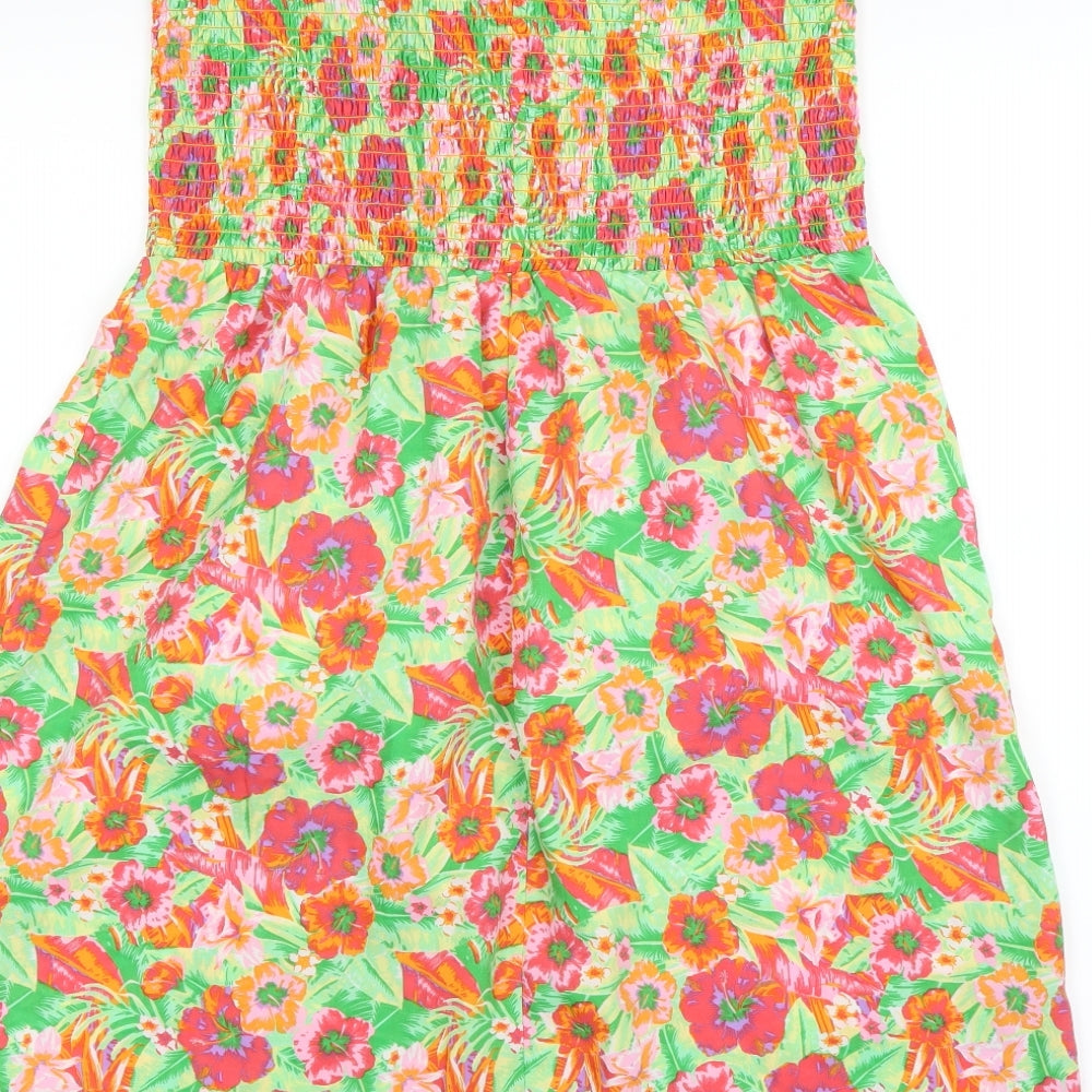 Primark Womens Green Floral Fit & Flare Size M