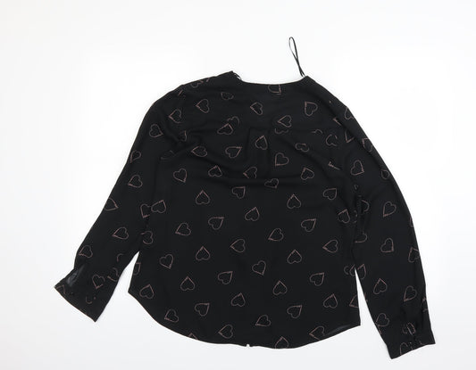 Papaya Womens Blue Basic Button-Up Size 12