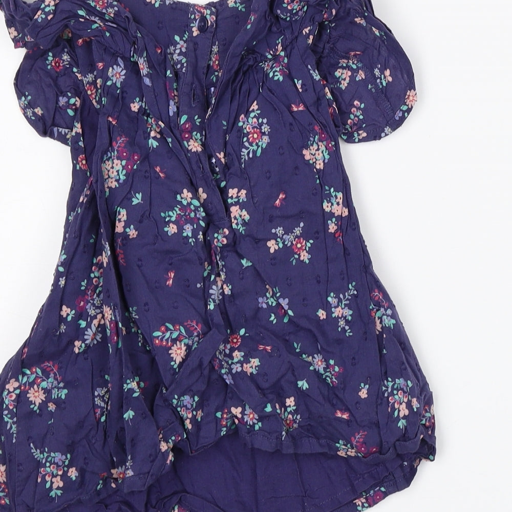 Mothercare Girls Blue Floral A-Line Size 18-24 Months