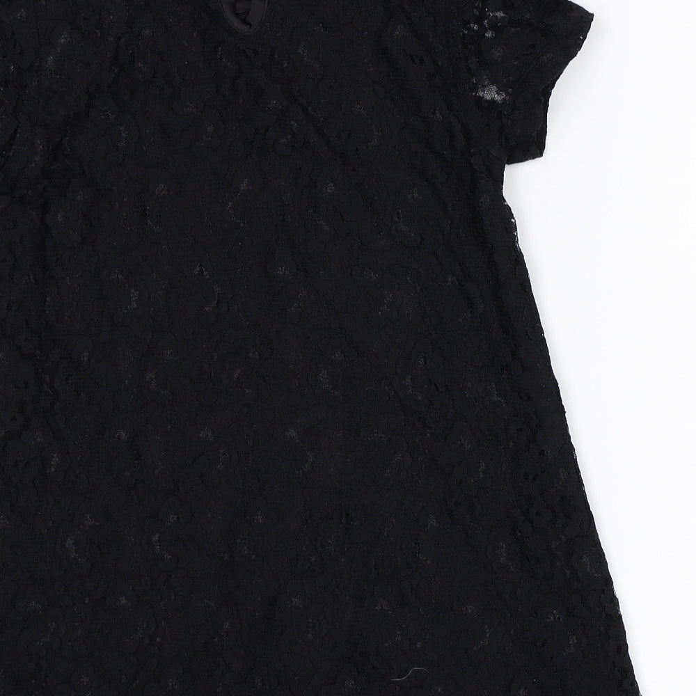 Young Dimension Girls Black Basic T-Shirt Size 9-10 Years