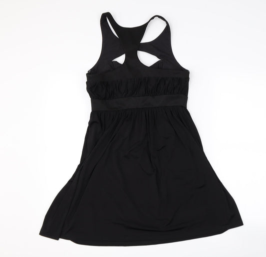 Topshop Womens Black A-Line Size 10 - Cut Out Neckline