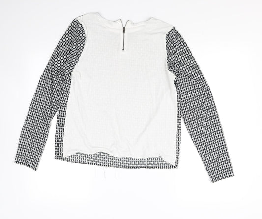 Mng Womens Black Polka Dot Basic Blouse Size S