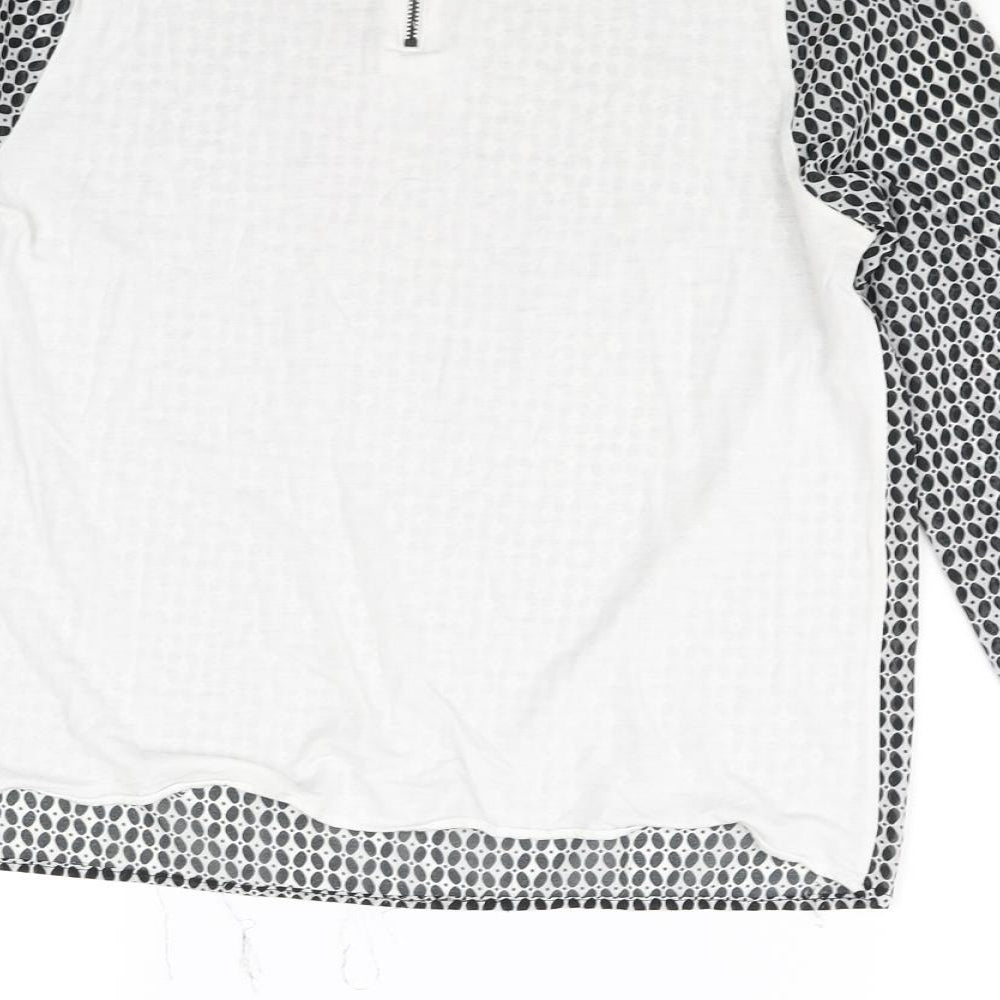 Mng Womens Black Polka Dot Basic Blouse Size S