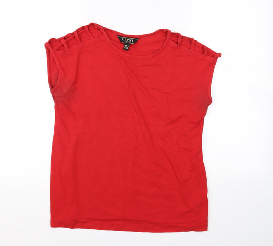 Womens UK Size 10 Lipsy Red Basic T-Shirt