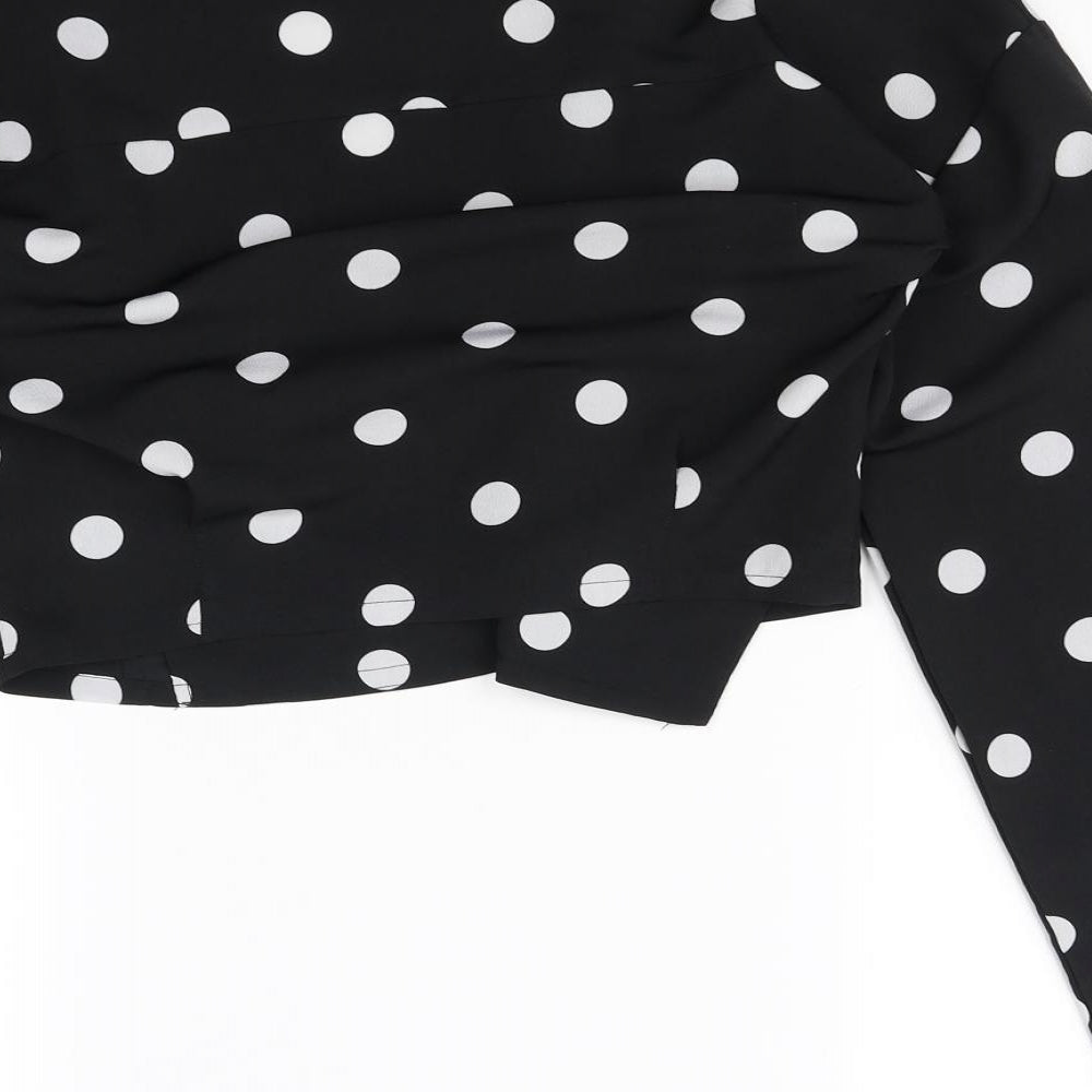 Womens UK Size 8 Lola May Black Cropped Blouse