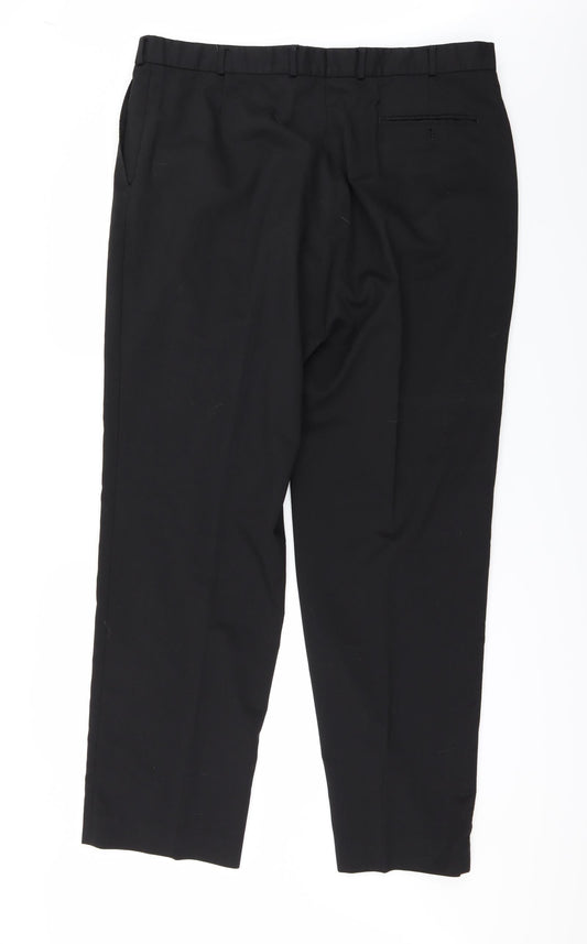 Preworn Mens Black Trousers Size 41 in L34 in - `
