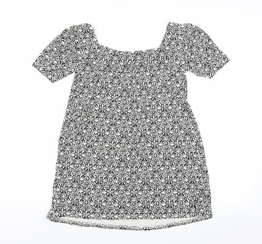 Matalan Womens Black Floral Basic Blouse Size 8