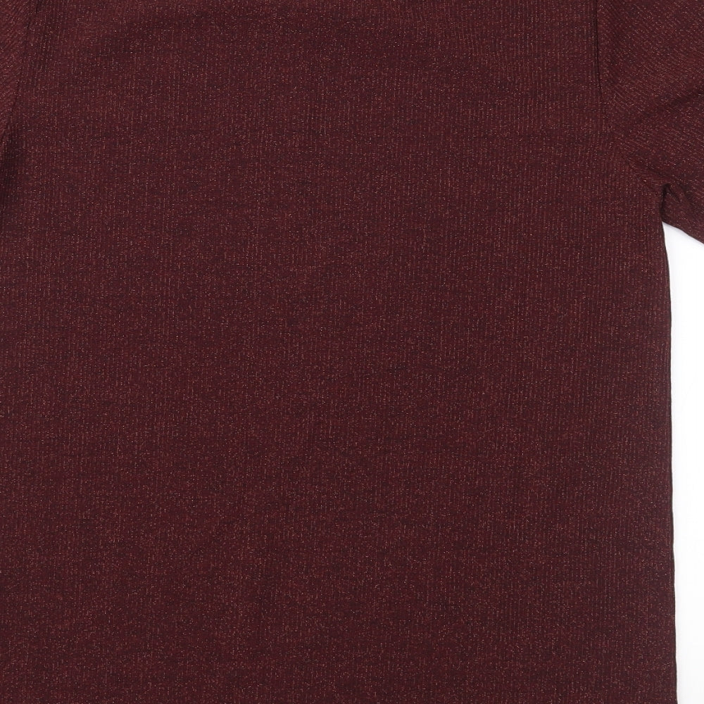 Womens UK Size 6 New Look Red Basic T-Shirt