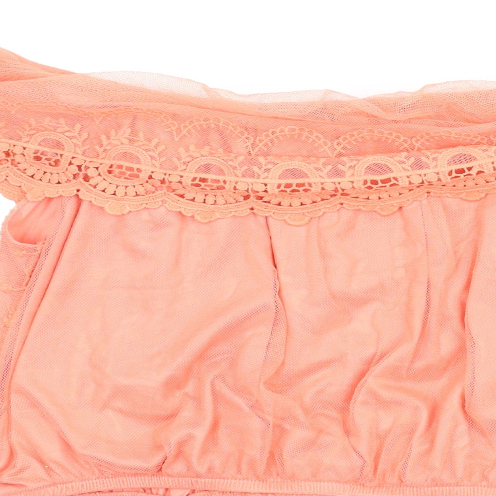 Womens UK Size 14 New Look Orange Basic Blouse