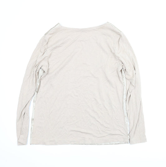 Womens UK Size 10 Classic Beige Basic Blouse