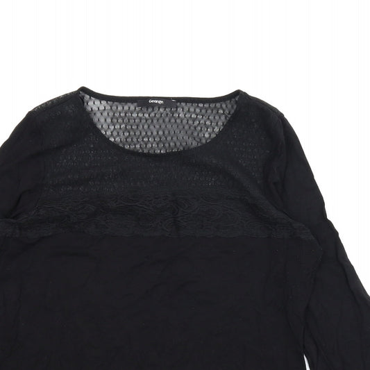 George Womens Black Basic Blouse Size 14
