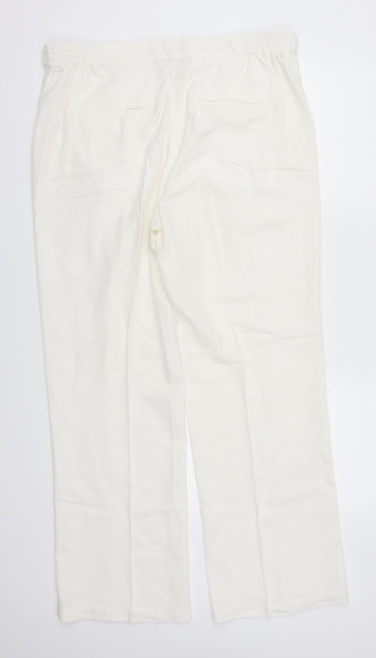 Womens UK Size 16 Anna Rose Regular Fit White Trousers